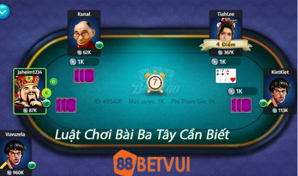 Luật chơi bài ba tây tại 188Bet