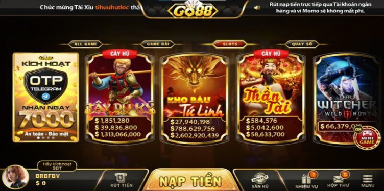 So sánh số lượng game nổ hũ tại Go88 và Luckywin