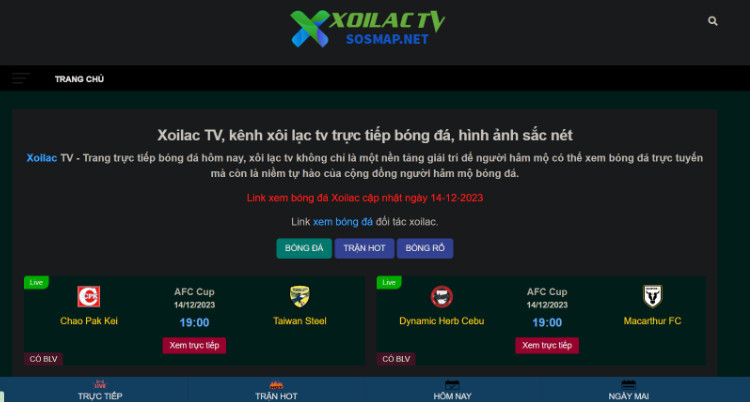 Xoilac TV là điểm đến ưa thích của anh em yêu thích xem bóng đá