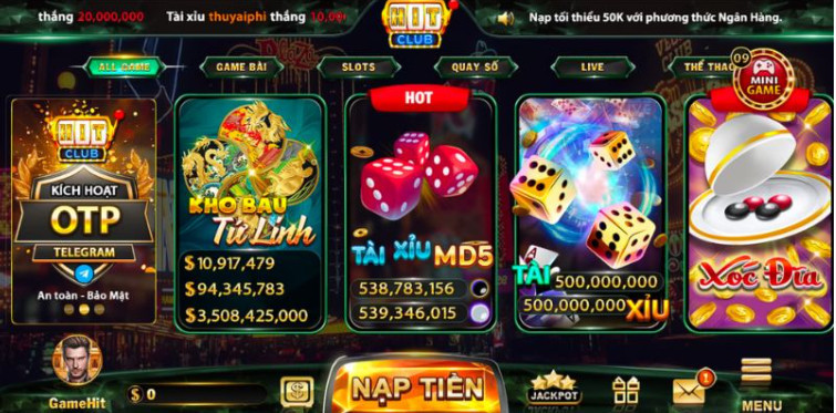 Một số trò chơi hấp dẫn tại cổng game Hitclub