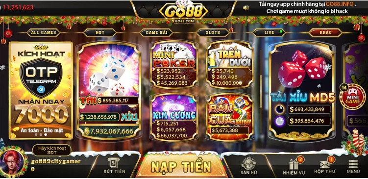 Thế giới Mini game Go88 onl tạo cho người chơi cảm giác mới mẻ