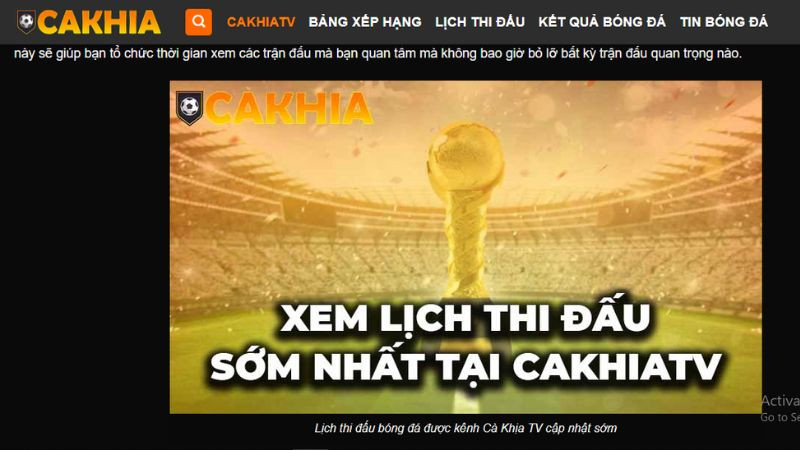 Cà khịa TV cập nhật thông tin lịch thi đấu mới nhất