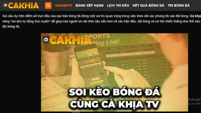 Cakhia TV cung cấp tỷ lệ kèo chính xác