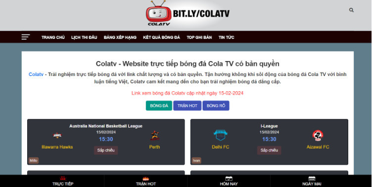 Xem bóng đá không lag tại Cola TV