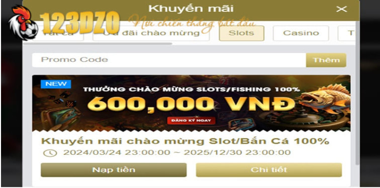 Khuyến mãi sảnh game slot 123DZO