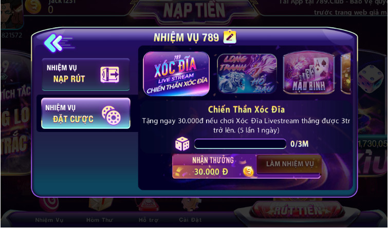 Nhiệm vụ 789Club mang lại nhiều lợi ích cho người chơi